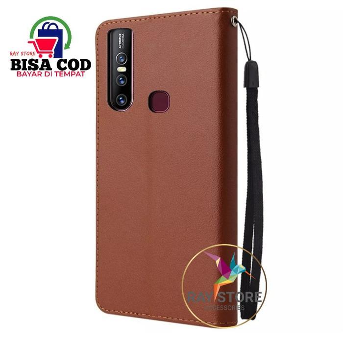 VIVO V15 FLIP LEATHER CASE PREMIUM-FLIP WALLET CASE KULIT UNTUK VIVO V15- CASING DOMPET-FLIP COVER L