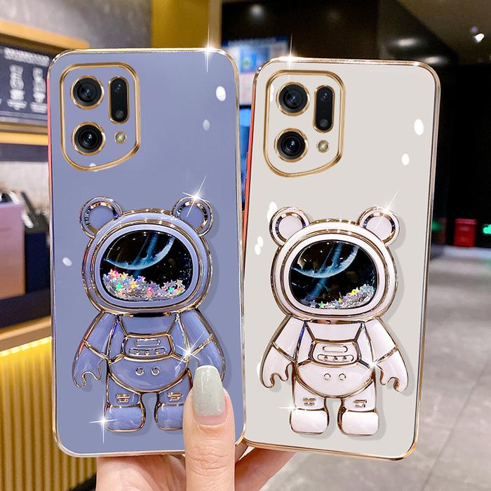Cartoon Bear Glitter Quicksand Case EVA For OPPO A97 96 95 94 93 83