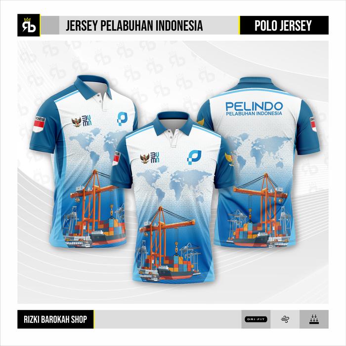 Rizki Barokah Jersey Wangki PELINDO Dri-Fit Premium Lengan Pendek Jersey Uniseks Stylish & Nyaman Me