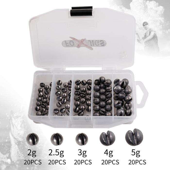 100Pcs Fishing Sinker Weight Tackle Fishing Sinker Round