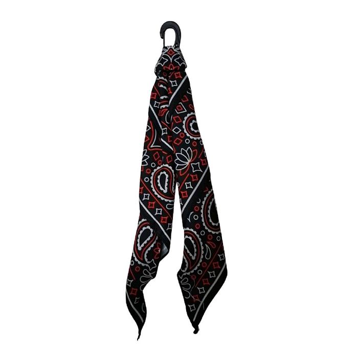 Bandana Paisley Techwear dengan Carabiner Clip - Aksesoris Gantung Tas & Celana motif neon Style