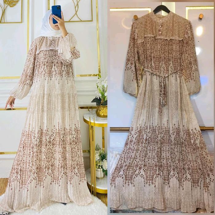 nadeera gamis plisket renda