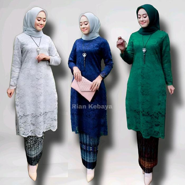 SETELAN KEBAYA TUNIK BURKAT MODERN / KEBAYA KONDANGAN  / KEBAYA WISUDA / KEBAYA MUSLIMAH Atasan Baju