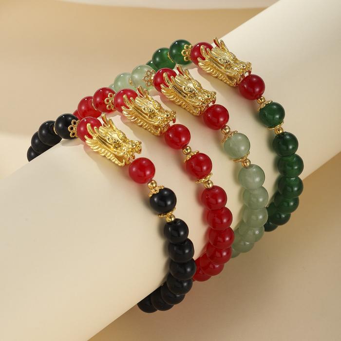 Gelang naga Cina, gelang giok, multi-warna, desain naga, gelang wanita.