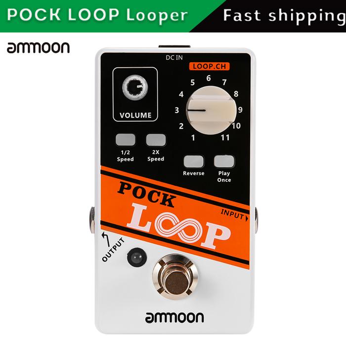 ammoon POCK LOOP Looper Guitar Effect Pedal 11 Loopers Max.330mins