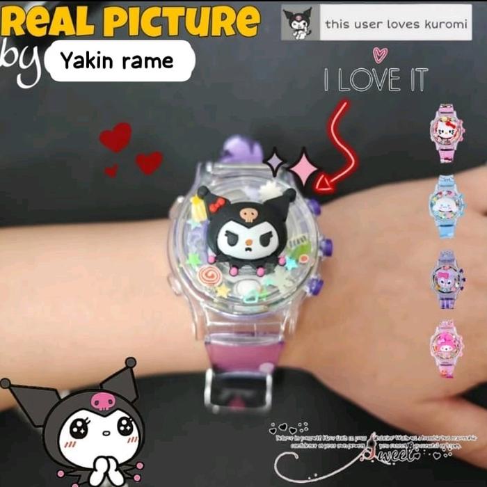 Jam tangan anak Rubber Boneka Putar Karakter Dengan Musik & Lampu COD