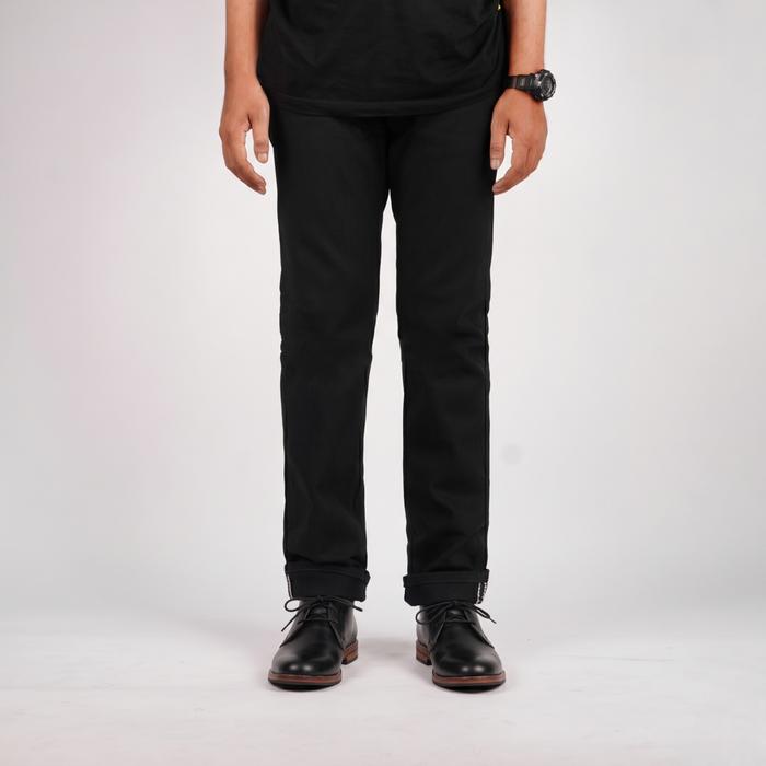 The Don's House Arteesan Denim INDIANA BLACK WHITE - Celana Panjang Jeans Washing Raw Jeans Pria Wan