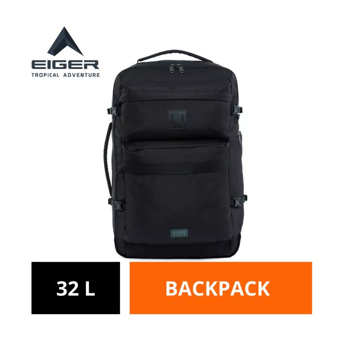 [BISA COD] Tas Ransel Pria Eiger Original 32 L Hitam Polyester Safar Travel 2.0 Backpack 32l