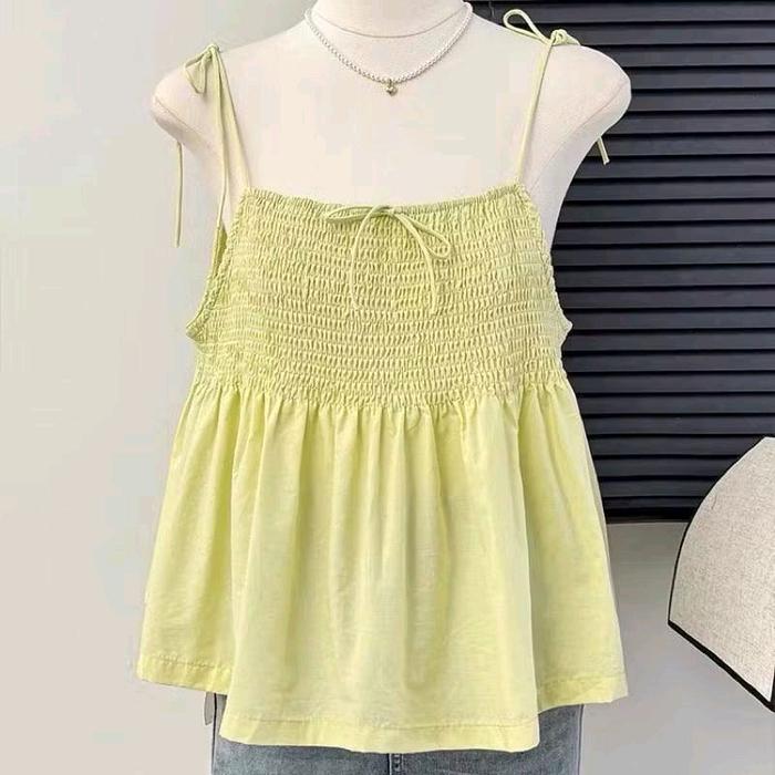 COD BAJU ATASAN FELISA TANK TOP/BAJU CEWE KEKINIAN/KORAN BLOUSE Pendek Kain Katun Lembut Twill