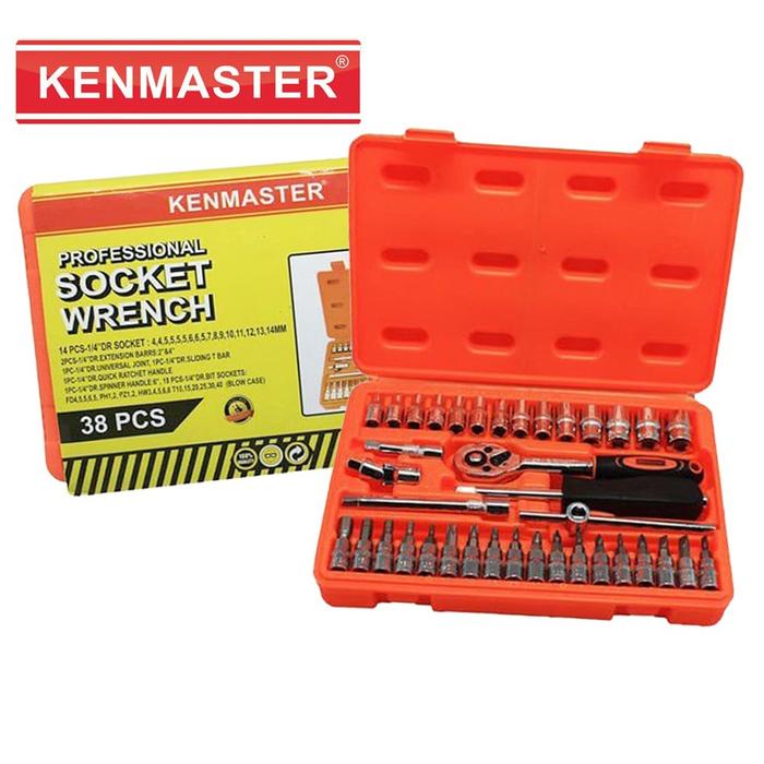 Kunci sok set kenmaster 38pcs/socket / KUNCI SOK SET KENMASTER 38 PCS KUNCI SOCKET WRENCH 38PCS