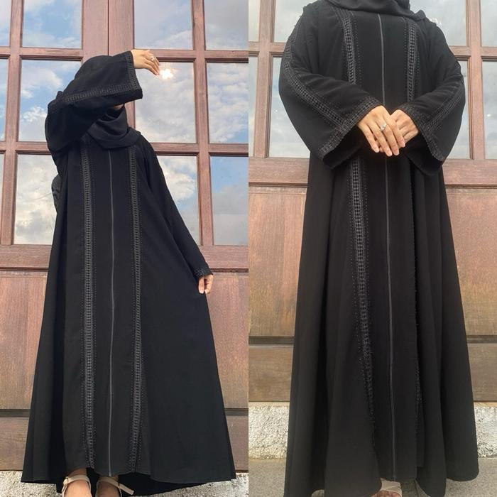 ABAYA NAWAL BUSANA MUSLIMAH WANITA GAMIS PEREMPUAN DRESS BAJU LEBARAN TREND SYARI UMROH HAJI Arab Hi