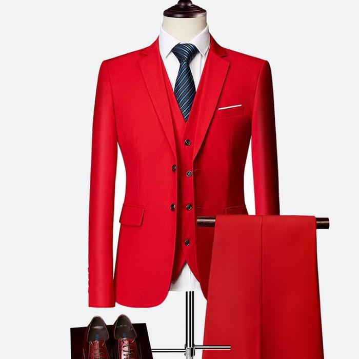 Pengantin pria Pakaian Suits 10 Warna 3pcs/set Men Jas