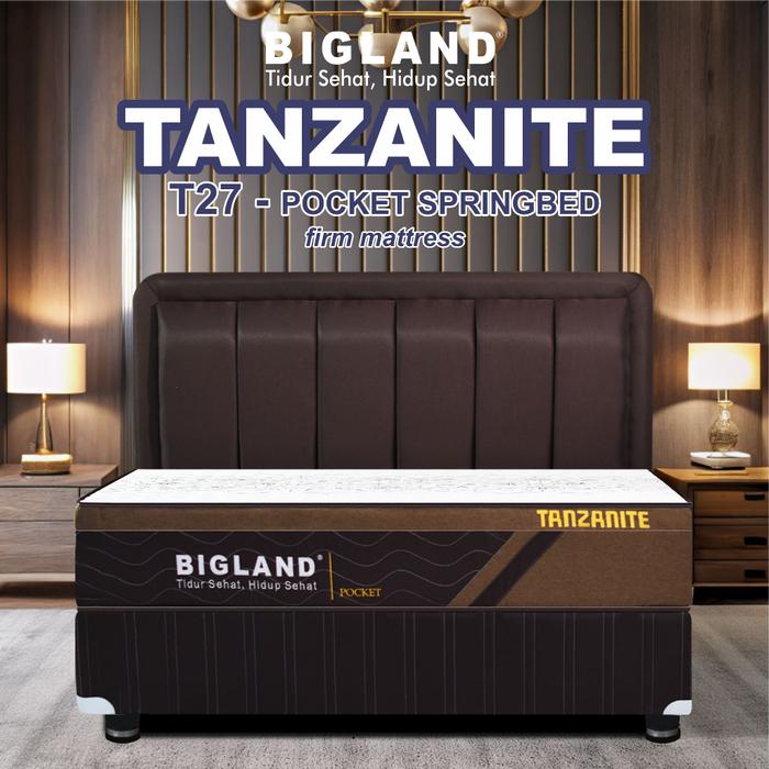 SPRINGBED BIGLAND POCKET TANZANITE (T 28) - Springbed Tebak 28 cm dengan Per Pocket dengan Comfort F