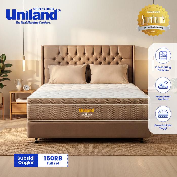 Uniland Springbed Rivera Plushtop Paris - Full Set Kasur Spring Bed Matras