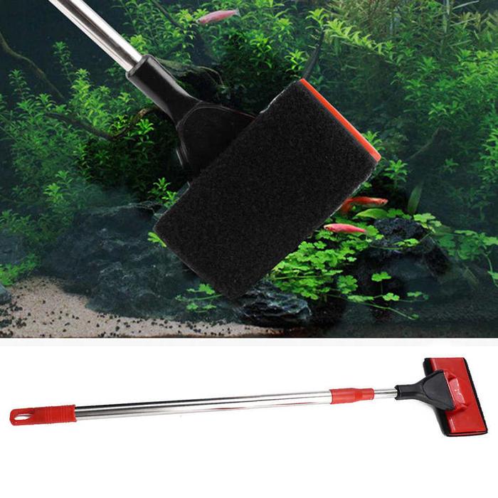 Telescopic Aquarium Fish  Cleaner Net Gravel Rake Algae Scraper