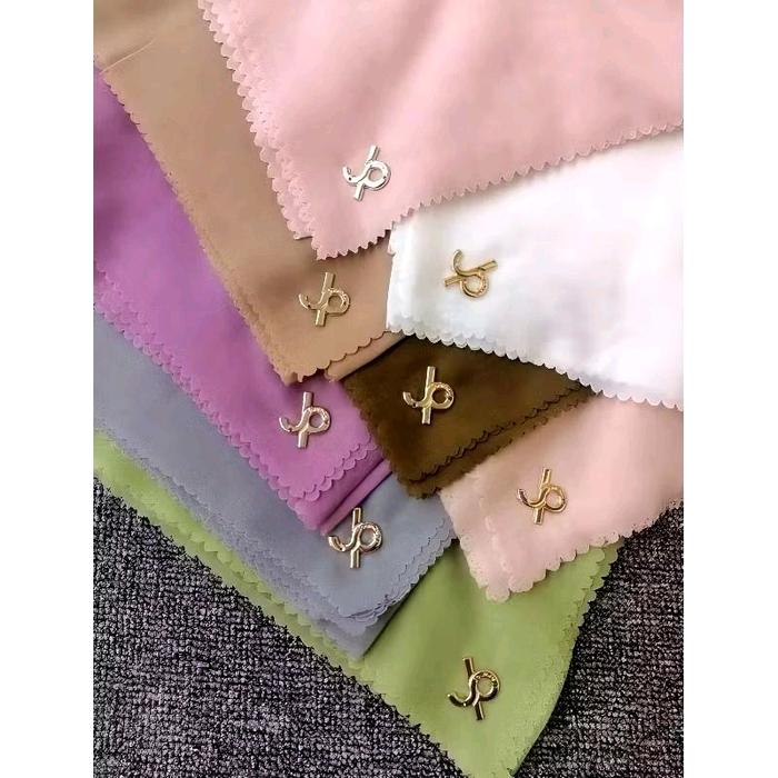 JILBAB SEGI EMPAT VOAL POLOS PREMIUM BUTTONSCARVES LOGO B FREE POUCH TEPI LASERCUT