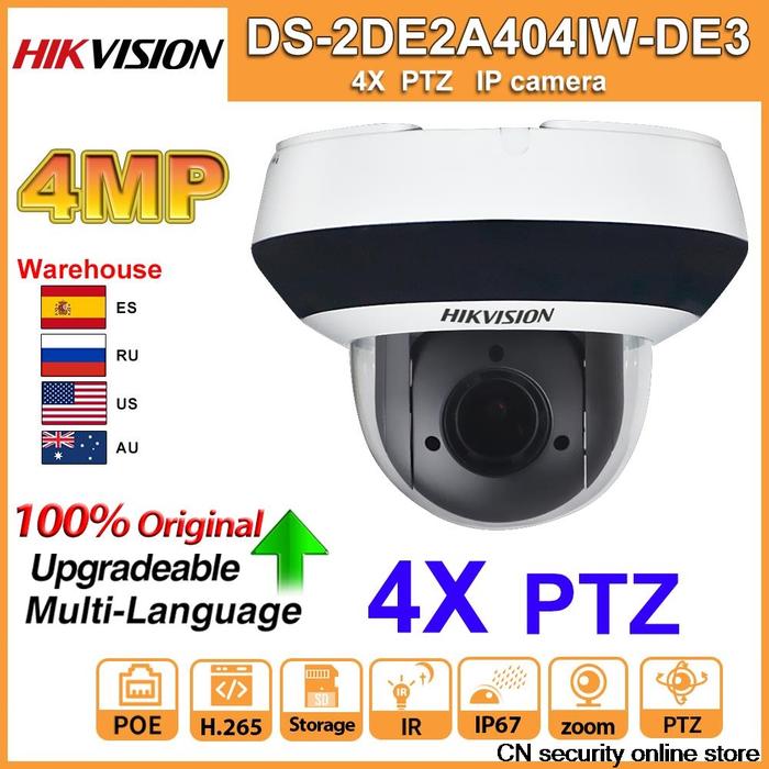 Hikvision PTZ 4MP IP Camera DS-2DE2A404IW-DE3 IR PoE Security Camera