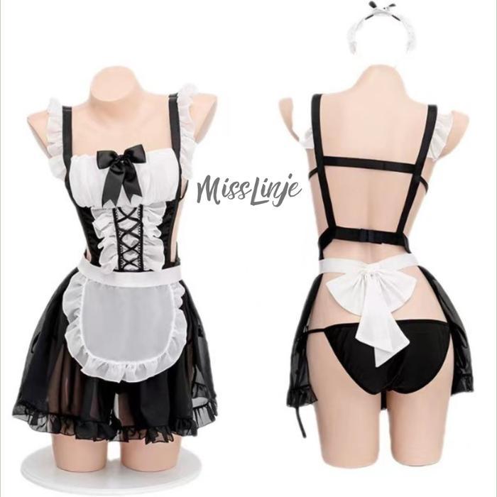 MissLinje Baju Lingerie Cosplay Kostum Maid Apron Pelayan Jepang Kualitas Terbaik