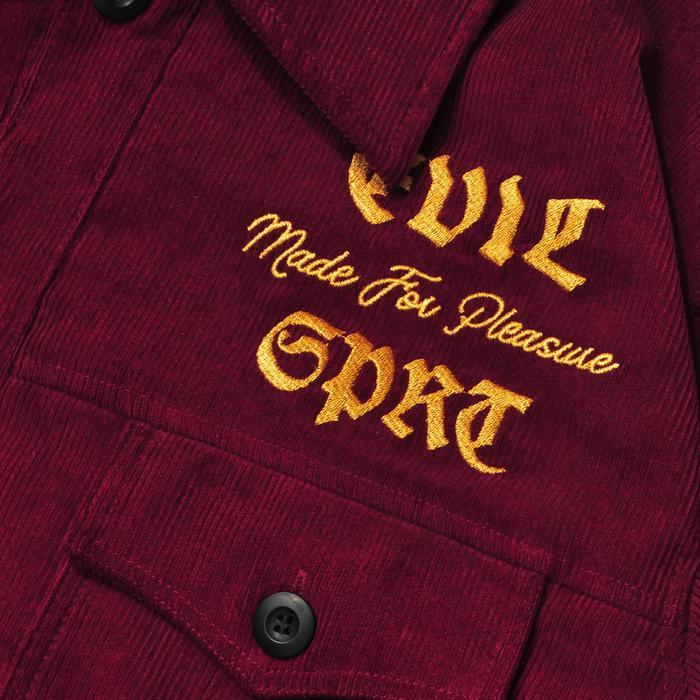 Evilspirit Crop Jacket - Merrie Maroon Unisex Casual Pria Katun Basic Sweater Zipper Cardigan Panjan