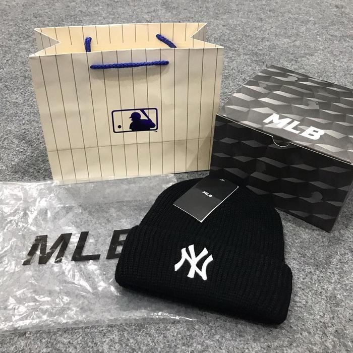 BEST Topi MLB Original Import - NY Kupluk Classic Black Logo White