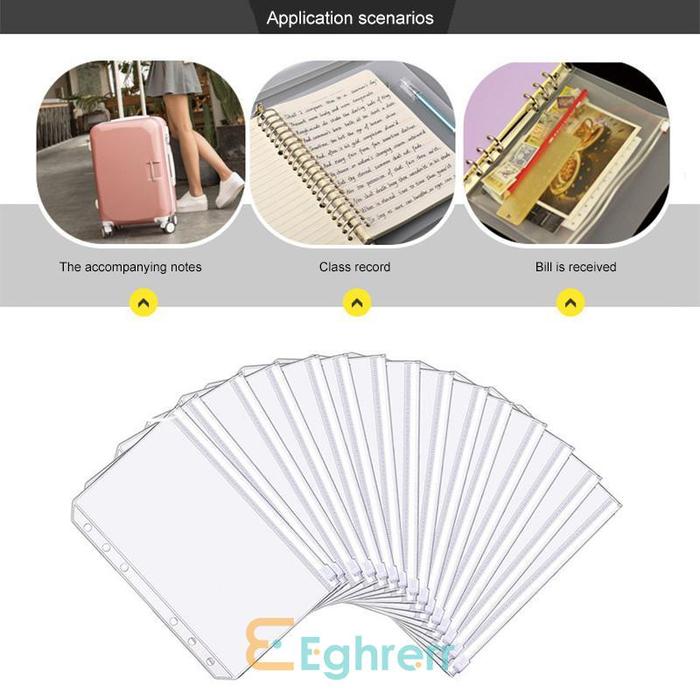 ✨EG-Kantong Ziplock Zipper untuk Binder Card Slot untuk Binder A5/A6/A7-Eghrerr