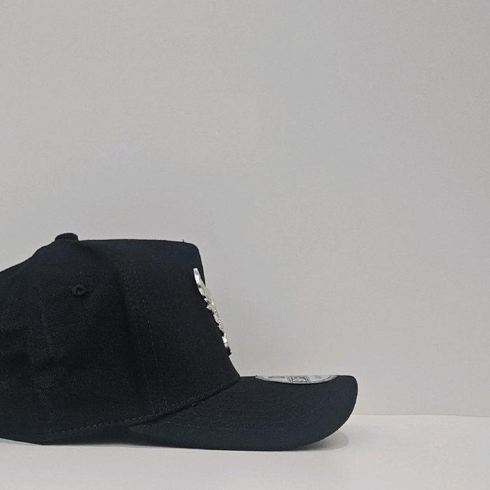 TOPI BASEBALL WARNA HITAM BESI SILVER BANTENG