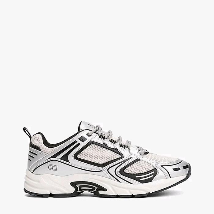 Tommy Jeans - Mixed-Media Runner Sneaker/Sepatu Sneakers Pria - Black