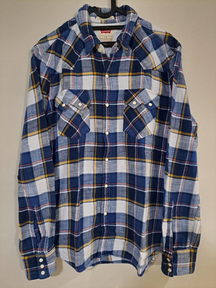 Levis Flannel Sawtooth Western Shirt / Kemeja Kotak - Kotak Pria size L Preloved (7)