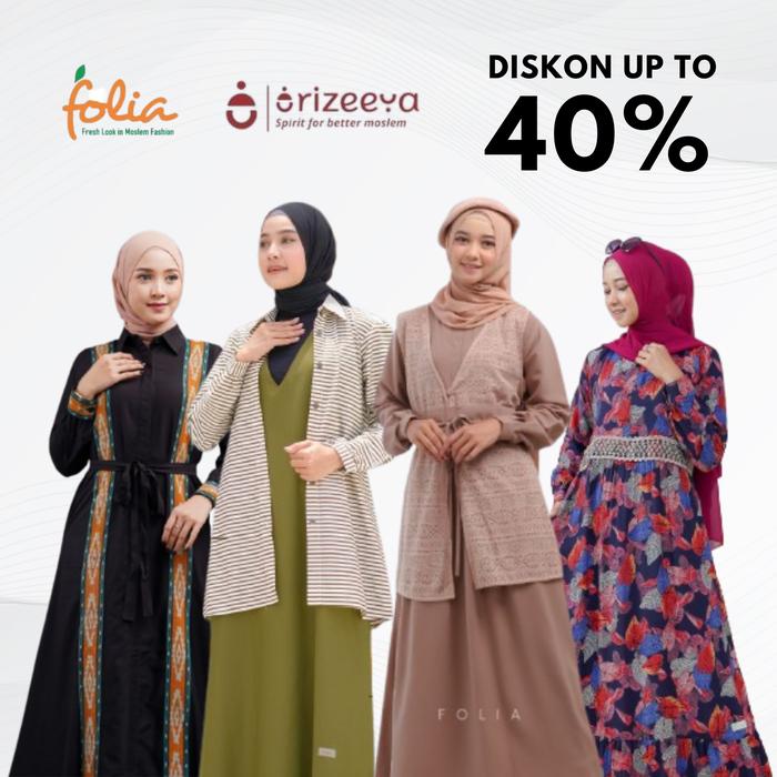 [Promo Up To 40%] Gamis Muslim Wanita by Folia - Orizeeya