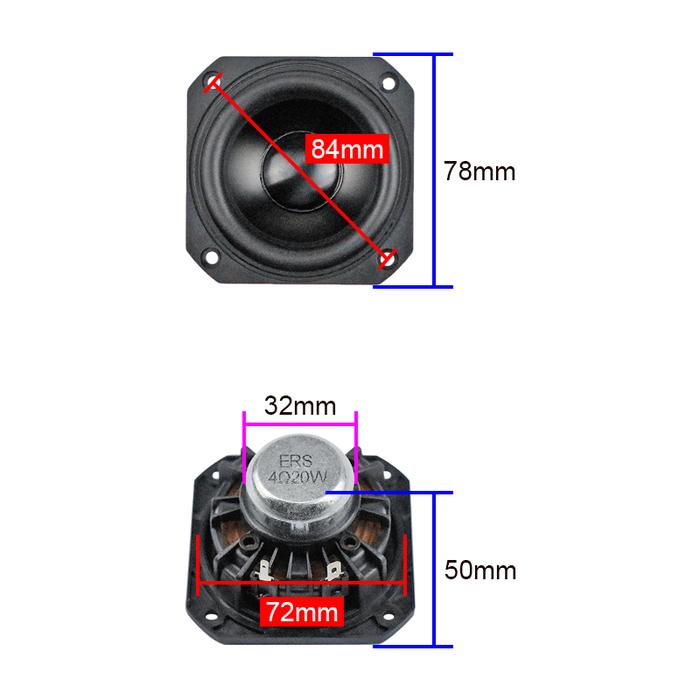 GHXAMP Denmark Speaker jangkauan penuh 3 inci Neodymium kerucut