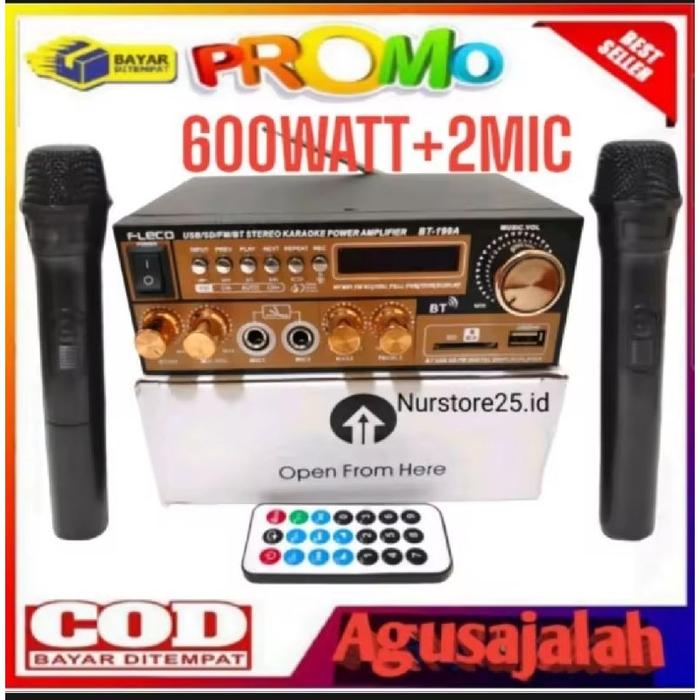 power amplifier fleco f199A[ bayar di tempat/cod] ada echo ya stereo karaoke radio fm/radio fm