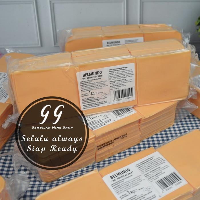 BELMUNDO Burger SLICE RED Cheddar Cheese 1 KG Keju Lembaran Orange Slices