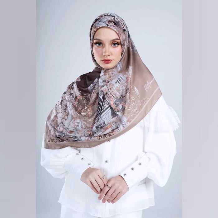 Edelyn Brown Scarf Mandjha Ivan Gunawan Original Kingdom Of Love Raya Fashion Muslim Hijab Persegi V