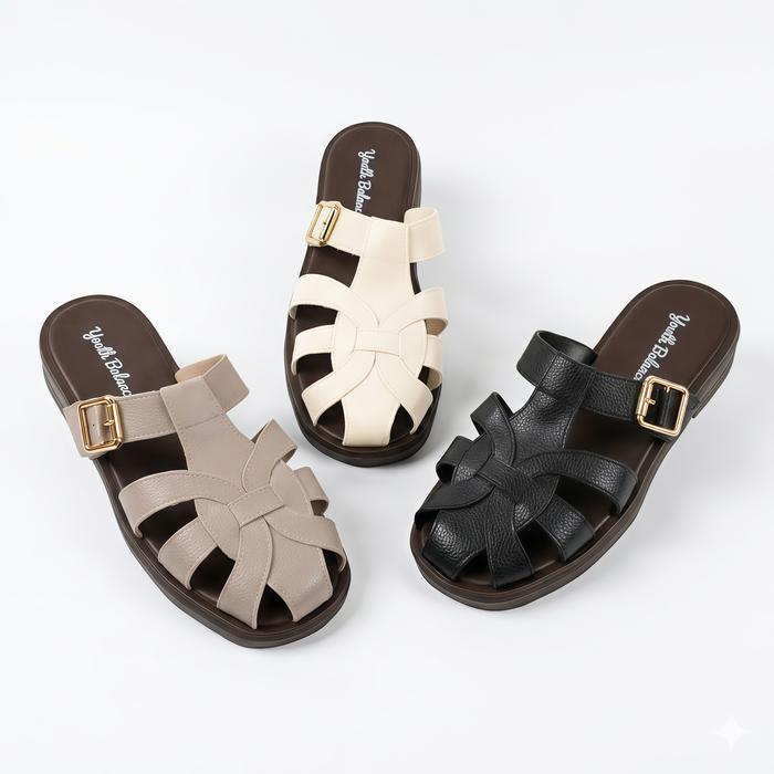 Sandal Slop Jelly Wanita Import Slip On Flat Motif Anyam Karet Terbaru Sepatu Sandal Kerja Daltu Hit