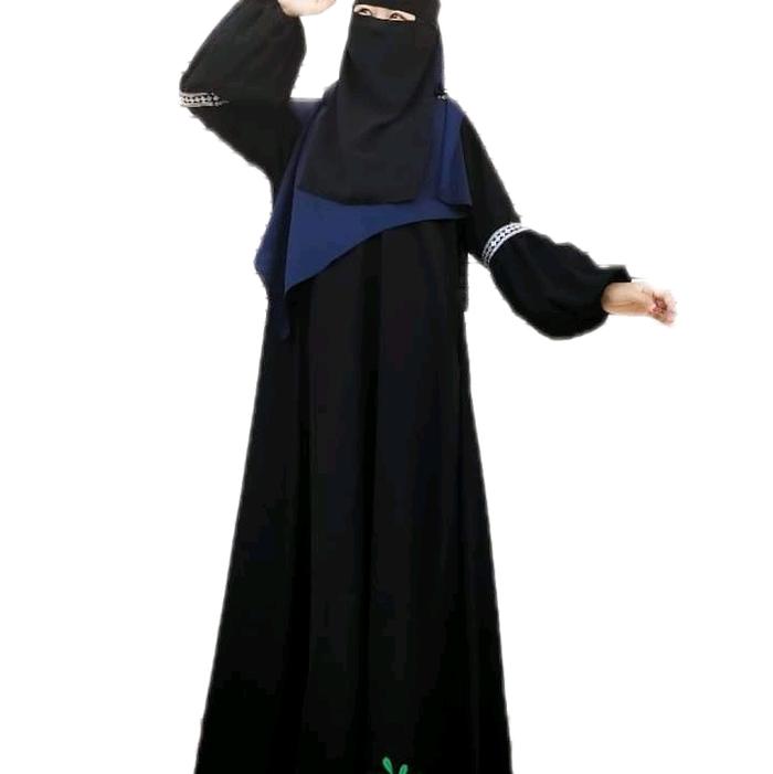 Gamis Hitam Abaya Lengan Balon Anjani Collection Temboro Syari Jetblack - Wanita, Muslim Dress Canti