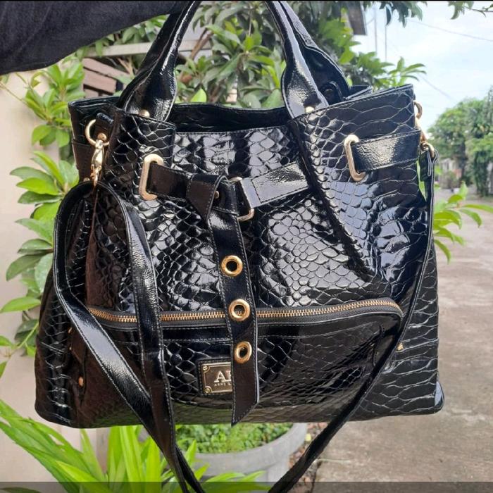 Tas Bahan Kulit ANNE KLEIN bisa handbag dan soulderbag Preloved Branded Import Korea - Fashion Wanit