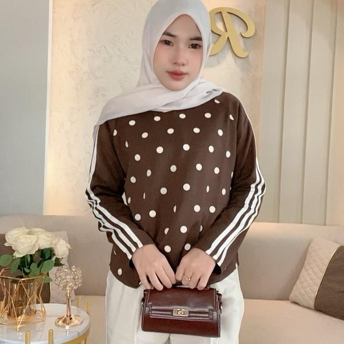 Atasan, atasan polkadot,atasan viral, atasan kekinian,atasan kece,atasan mantul