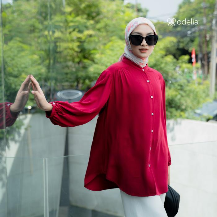 Odelia - Halwey Shirt | Kemeja Rayon | Blouse Wanita