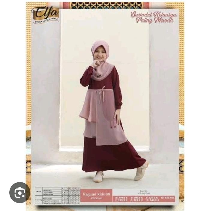 GAMIS ANAK ETHICA KAGUMI KIDS 88 RED PEAR
