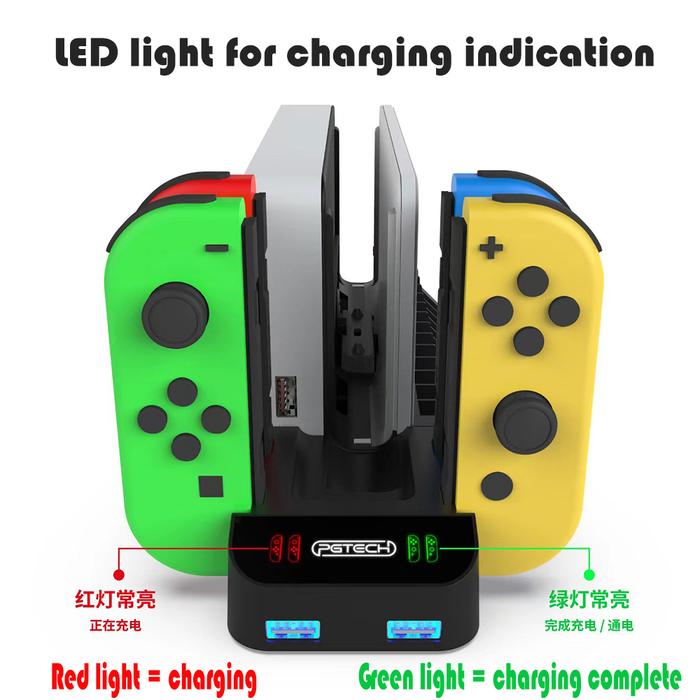 for Nintendo Switch & Oled Joy Con Controller Charger Dock Card Case