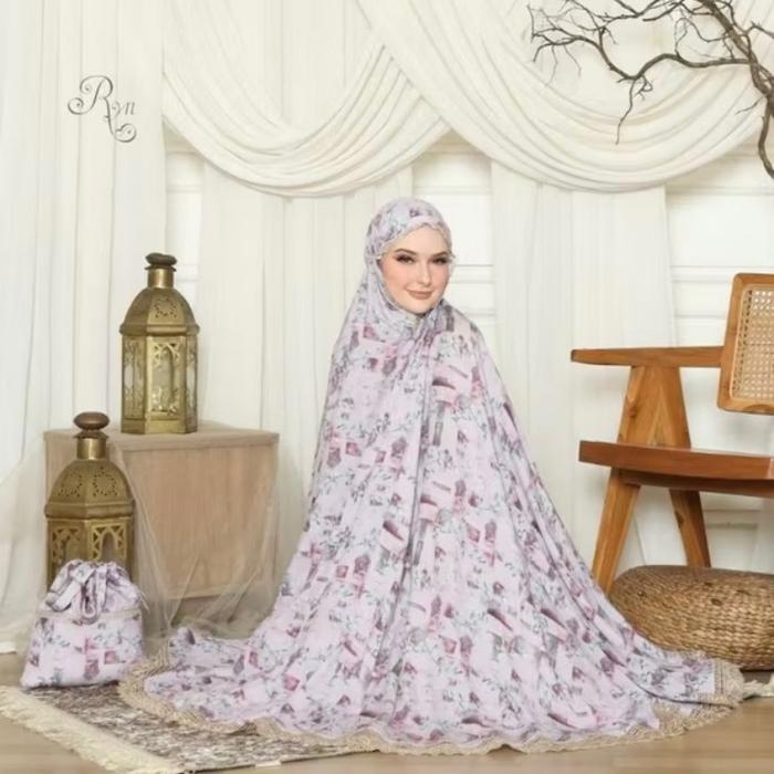 Mukena Rayyan Lavina | Mukena Traveling Rayon Viscose Import Jumbo