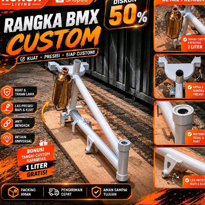 Rangka Motor BMX Cup Universal Bonus Tangki 1 Liter Gratis | Siap Custom Warna & Modifikasi