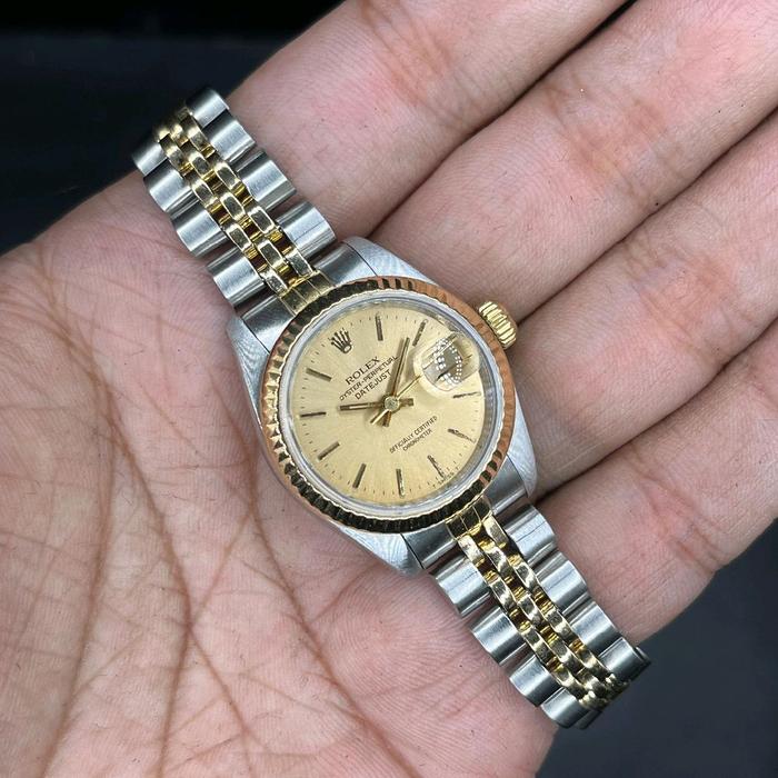 Rolex Lady-Datejust 69173 Jam Tangan Mekanik Wanita 26mm Baja Emas