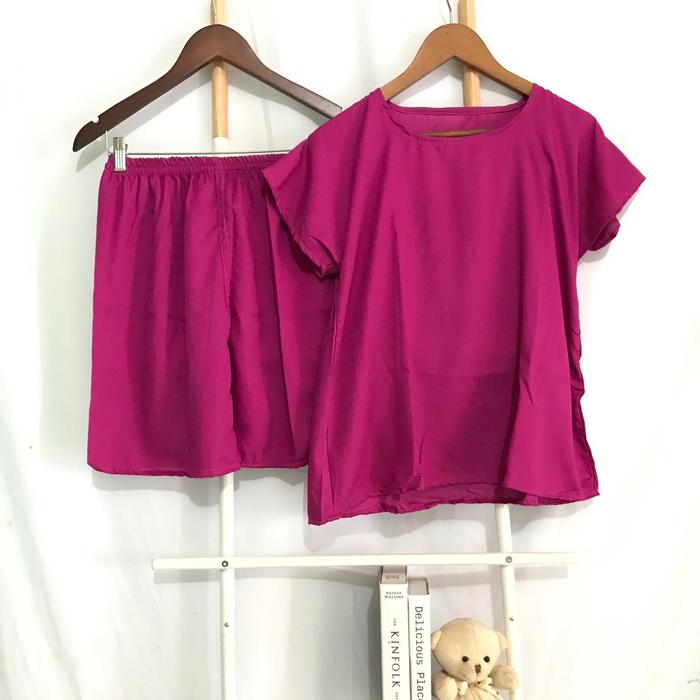 Babydoll Rayon Polos Pendek || Oneset Rayon Polos || Baju Tidur Rayon || Babydoll Rayon || Kulot || 