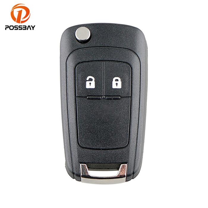 Casing Hitam Kunci Mobil Flip 2 Tombol untuk Vauxhall Astra J Lambang
