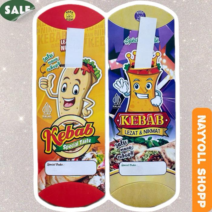 Safitiri Box Kemasan Kebab Mini Tarikan Size 21X8 Cm Isi 100 Lembar / Dus Kebab Mini Motif Full Colo