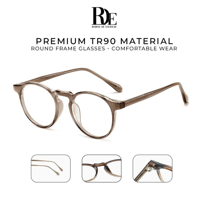 Robins Kacamata Minus Photocromic Antiblueray Frame Bulat TR90 Lentur Bisa Minus Silinder Anti Radia