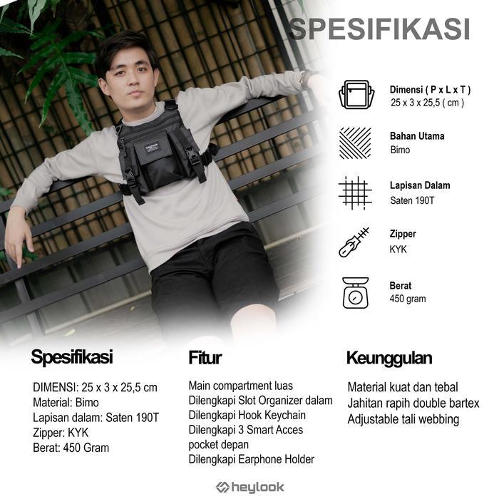 Tas Selempang Pria Chest Bag Roger Tas Dada Tactical Rig Bag Outdoor Heylook