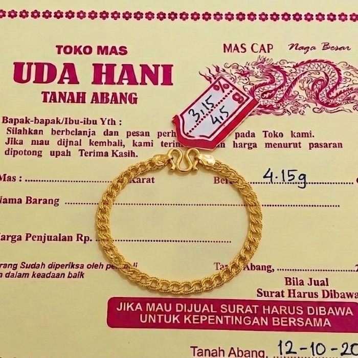gelang perhiasan emas muda free nota perhiasan