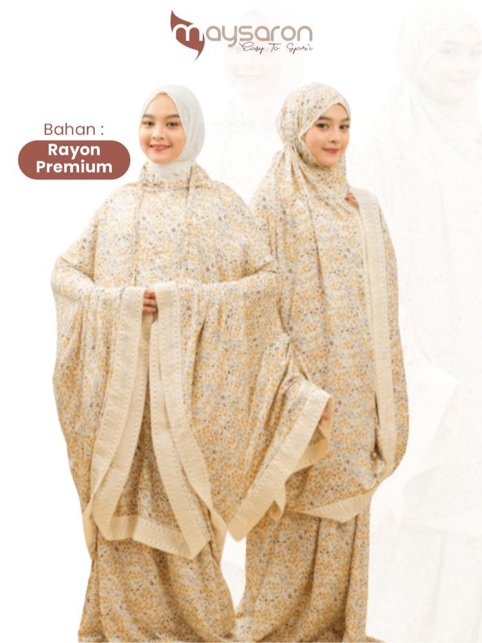 [TERBARU] MAYSARON - Mukena Sahnaz / Rayon Premium / Mukena motif bunga Renda / Mukena Adem nyaman d